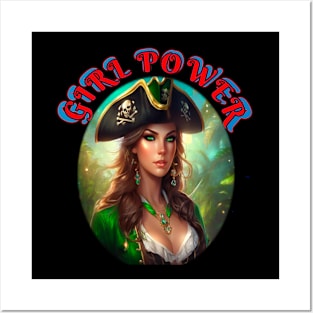 Girl power, purple pirate queen Posters and Art